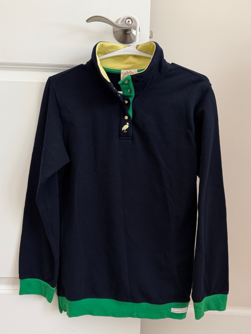 The Beaufort Bonnet Company Navy Pullover with Green Trim